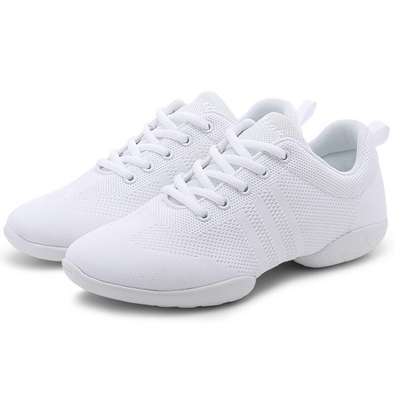 Solid vit kvinna träning toning skor konkurrenskraftig aerobics cheerleading sneakers fitness skor