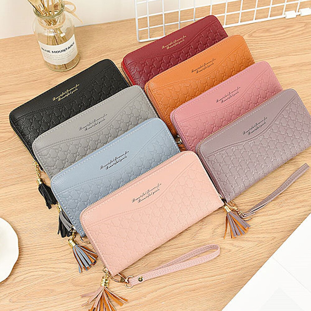 Style Zipper Women Wallet Long Clutch Bag Korean Version Small Double Wallet Standard Wallets Women PU Leather