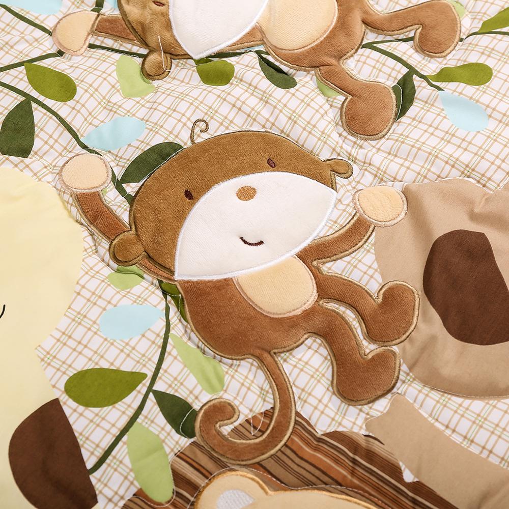 3PCS safari cotton Crib bedding set baby sheet cama infantil bed Baby Bedding Sets,Fitted Sheet, Crib Quilt, Dust Ruffle