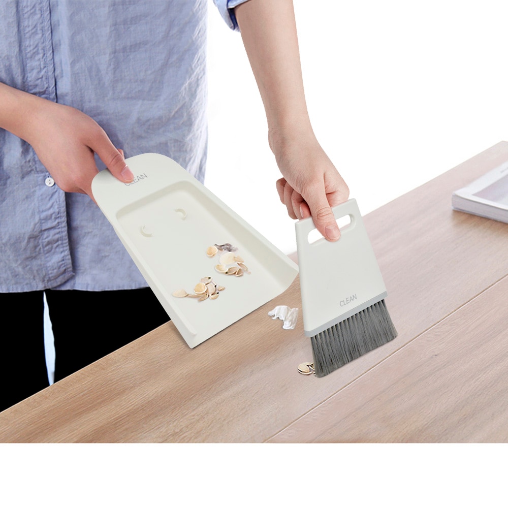 MUJI Mini Desk Bezem Set Met Stofpan – Compacte Bezemset Voor Op Het Bureau