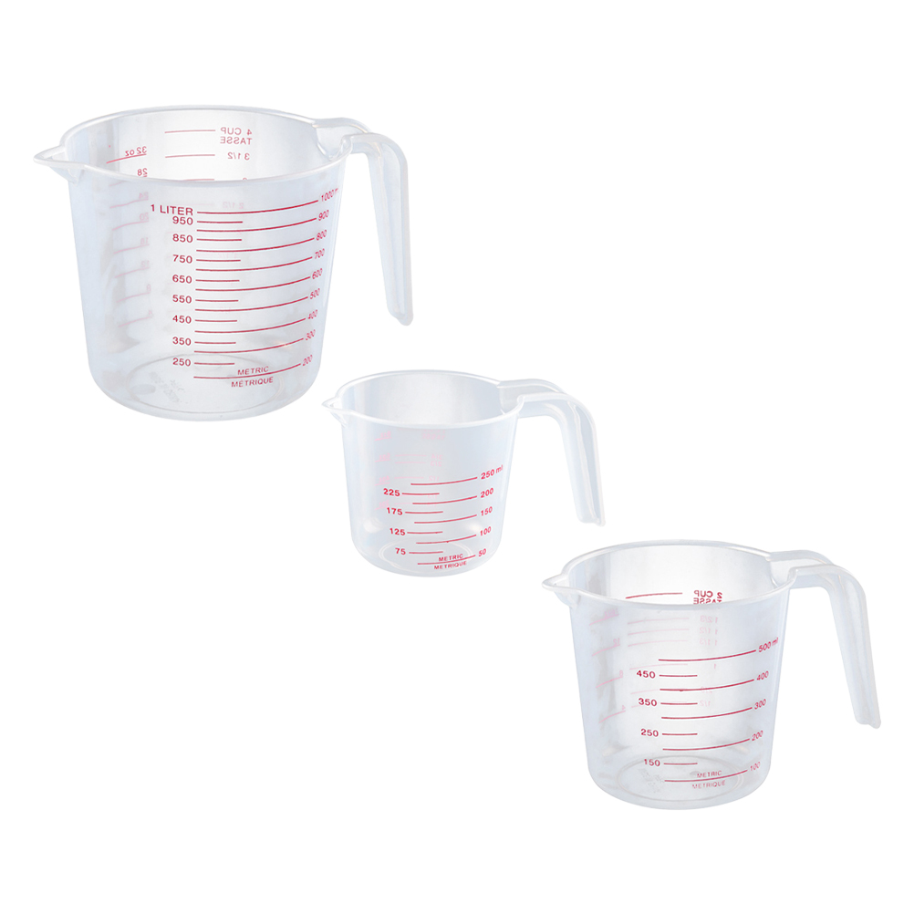 3 Pcs Transparent Measuring Cup Baking Measuring Cup Plastic Liquid Measuring Cup