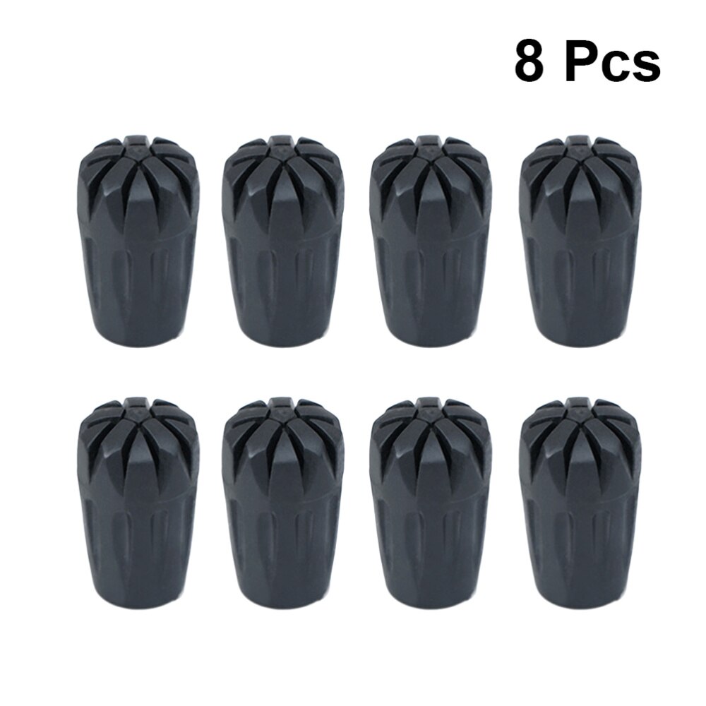 8pcs Trekking Cane Tip Black Hiking Pole Tip Rubber Tip Walking Stick Head Protector for Walking Stick Hiking Pole Trekking Cane: Default Title