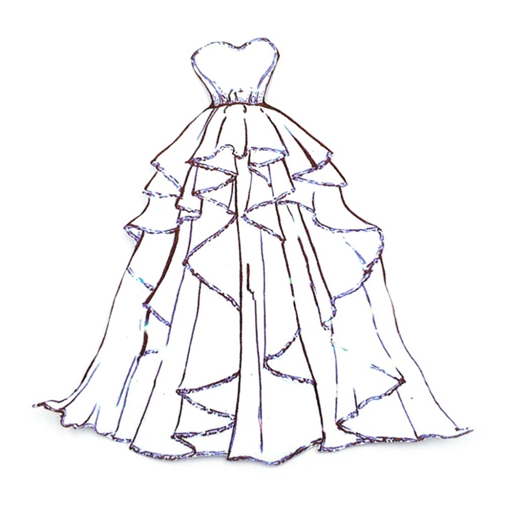 Kolstål hjärta bröllopsklänning skär stans prägling stencil mall form gör det själv papper konst hantverk scrapbook bokmärke kort dekor