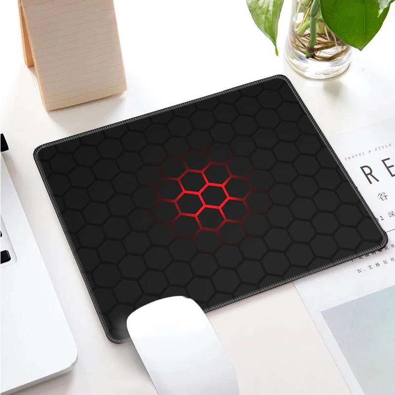 Małe podkładki na klawiaturę z blokadą krawędzi Podkładka pod mysz komputerową Gabinete Mausepad Podkładka na stół komputerowy Geometric Art Gaming Office Akcesoria: XXS / COFFEE