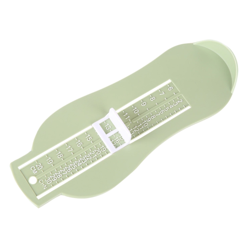 Babysko børn børn fod skostørrelse måle værktøj spædbarn enhed lineal kit 6-20cm: Lysegrøn