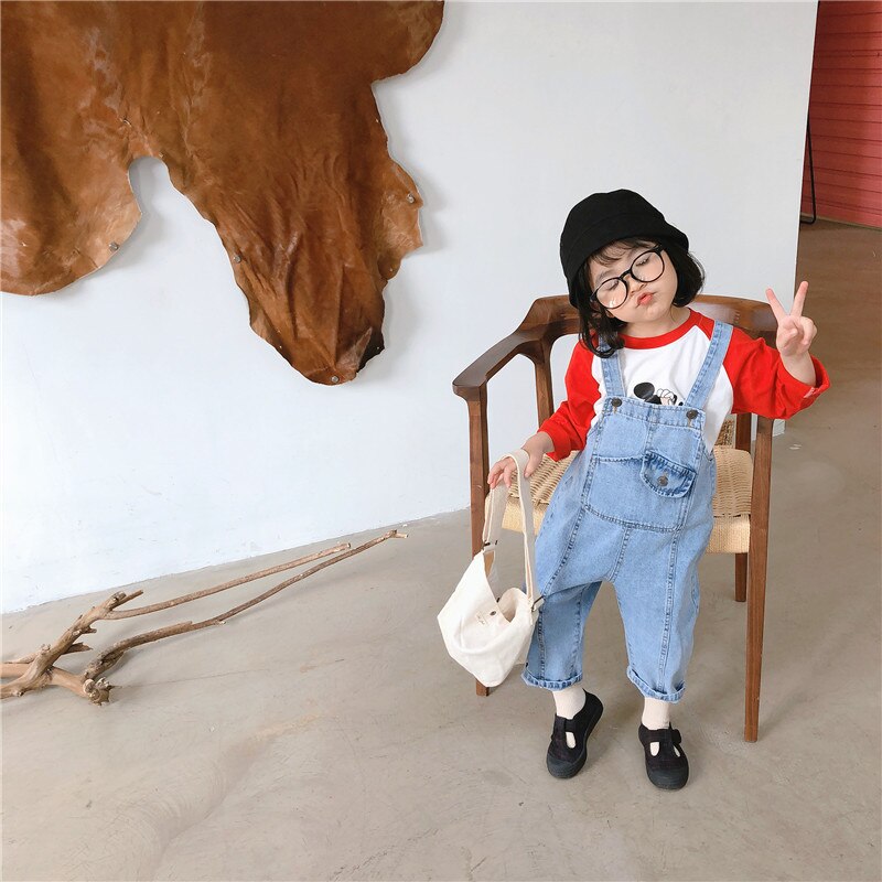 Neue Baby freundlicher Overall Frühling Herbst Koreanische Denim Hosen Overall für Mädchen Kleinkind Baby Jungen lässig Jeans 2 3 4 5 6 7 jahre