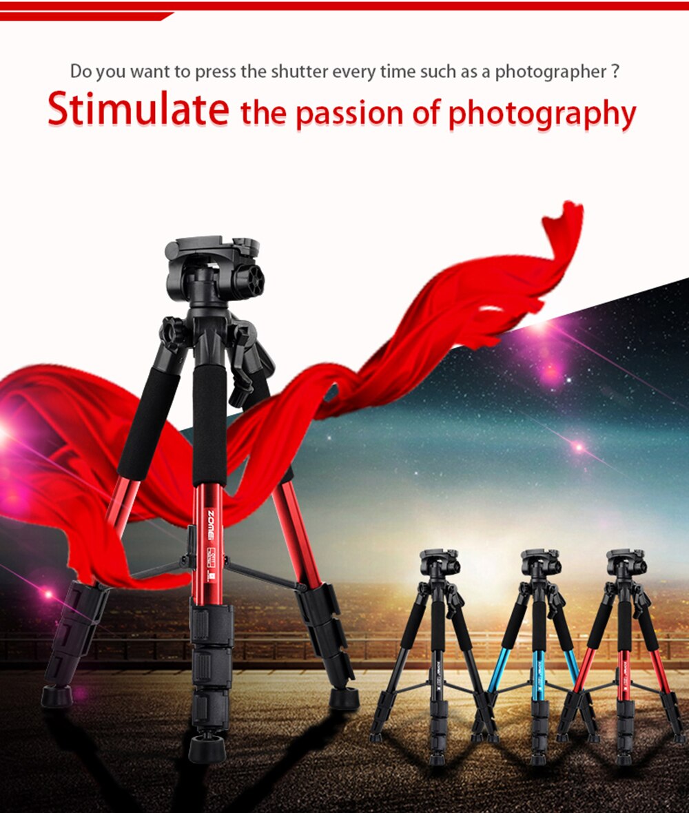 1.45m Aluminum Camera Tripod Monopod Travel Quick Release Ballhead for SLR DSLR Digital Vido Photo Studio Camcorder
