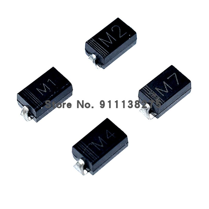 50Pcs SMD Rectifier Diode DO-214AC M7F M7 M4 M2 M1 1A 50V 100V 200V 400V 600V 800V 1000V SMA Electronic Silicon