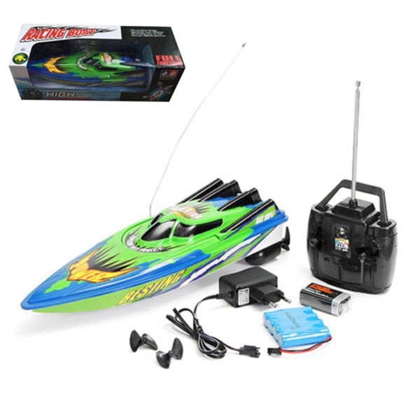 Radio fjernbetjening højhastighedsbåd twin motor rc racing udendørs rød/grøn legetøjsskibe fjernbetjening rc barco til børn