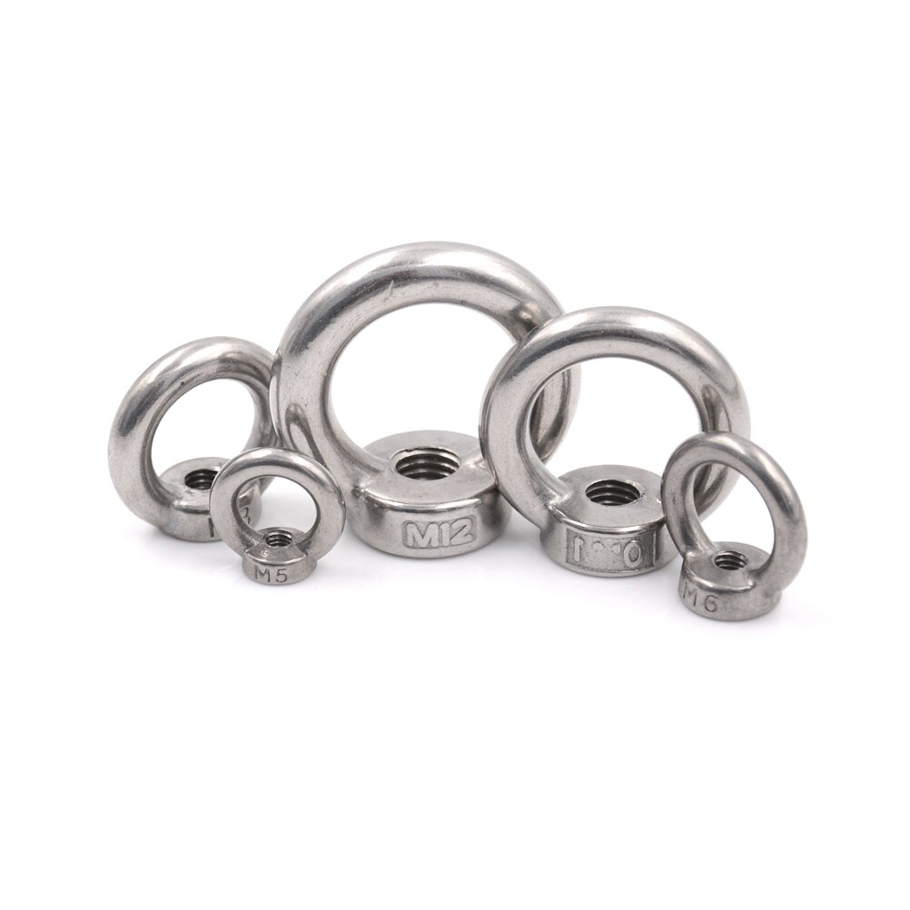 M5/M6/M8/M10/M12 écrou à œil en acier inoxydable Marine levage écrou à œil anneau trou de boucle pour le levage de corde de câble