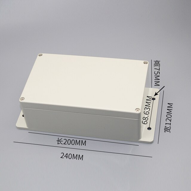 Junction Wire Box with Fixed Ear Outdoor ABS Plastic IP65 Waterproof Instrument Boxes Sealed Electrical Enclosure Case: 200x120x75