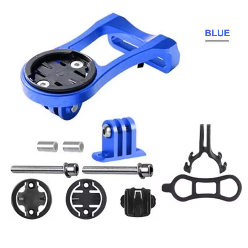 Cámara de montaje de ordenador para vástago de bicicleta 2025, para Garmin Bryton GPS GoPro, cámara deportiva, soporte para linterna, ritmo cardíaco, bicicleta de carretera MTB: Azul