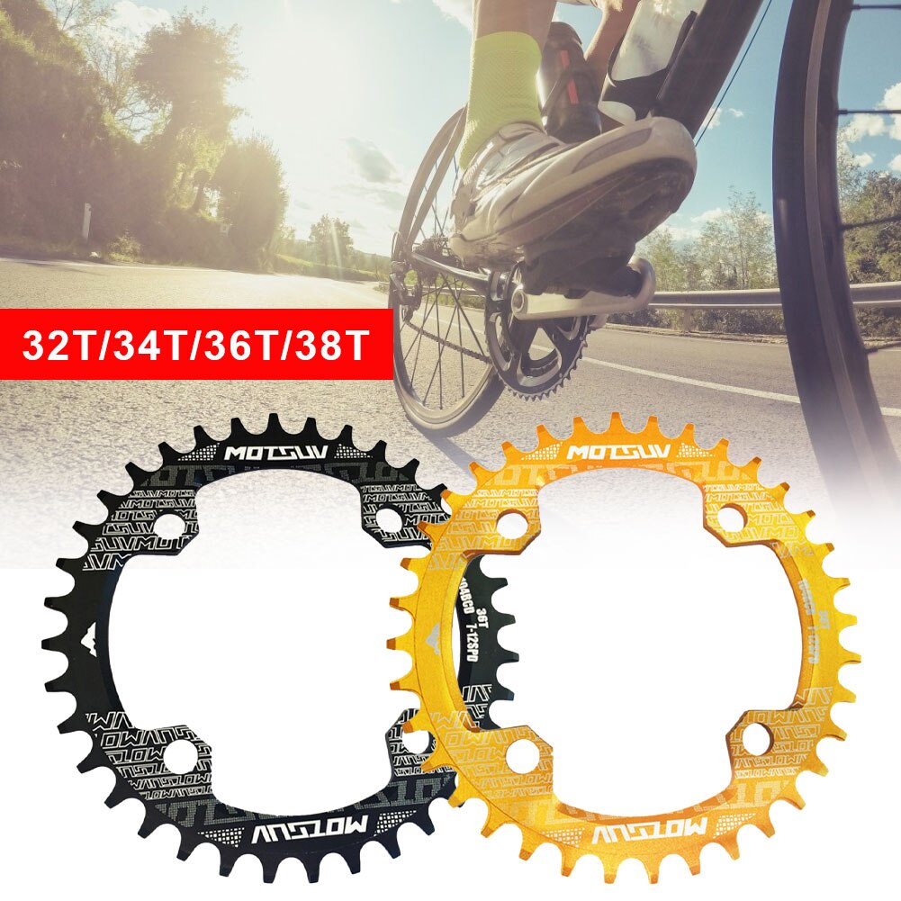 Bicycle Crank 104BCD 32t34t36t38t Round Chain Link Narrow Width Sprocket Rim Crank Auxiliary Single Speed Chain Disc Gear Plate