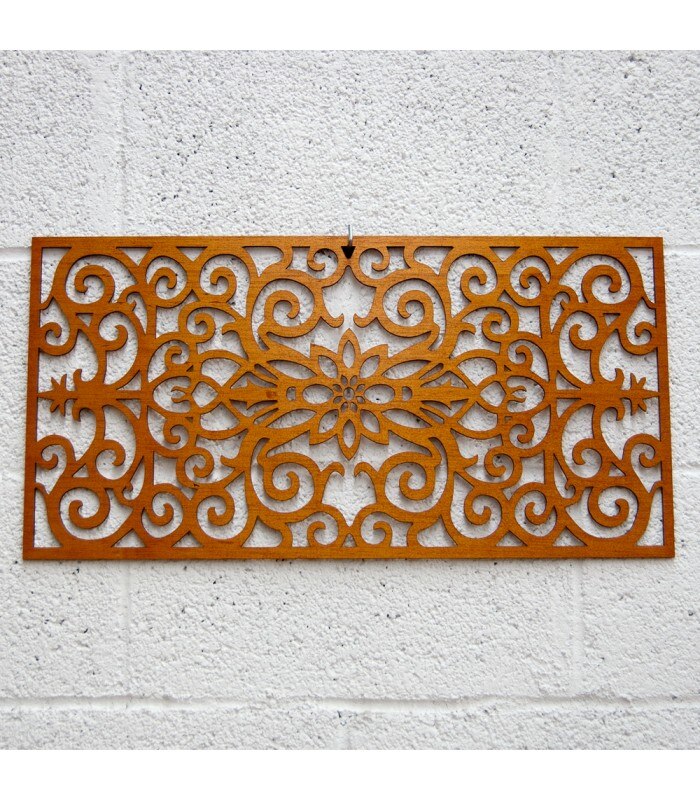 Celosía Madera - Cenefa Floral - 60 x 30 cm