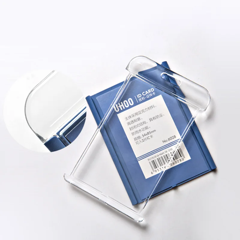 1 PCS Staff Employees ID Card Clear Pass Name Work Card Cover Case Sleeve with Lanyard Transparent Work Card Badge Holder Office