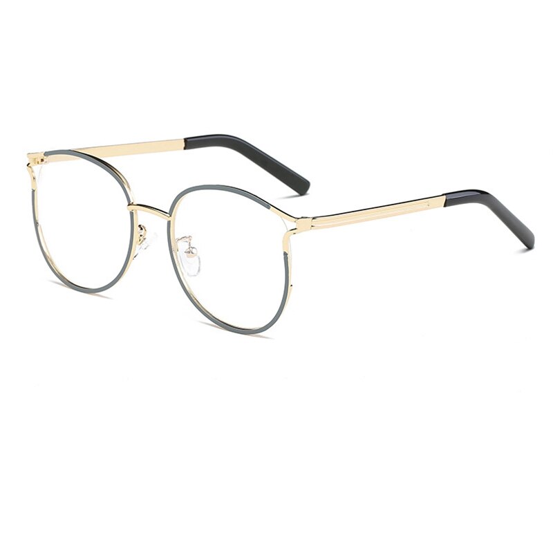 golden women's eyeglasses frame Retro Round metal frame computer clear glasses women Cat eye transparent eyeglass frame