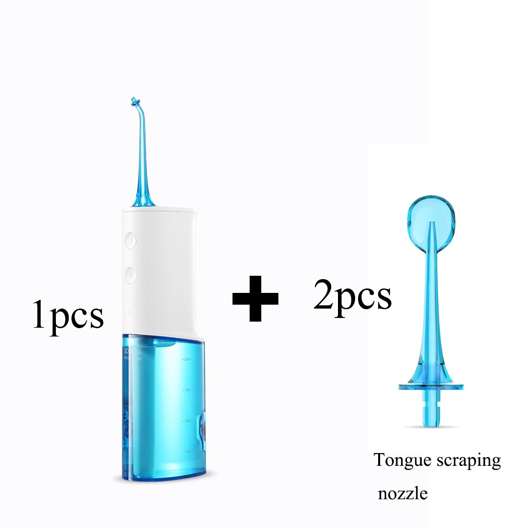Xiaomi soocas  w3 oral irrigator bærbar vand tandtråd vandstrålerengøring tand mundstykke tandprotese renser tænder børste: Sæt 1