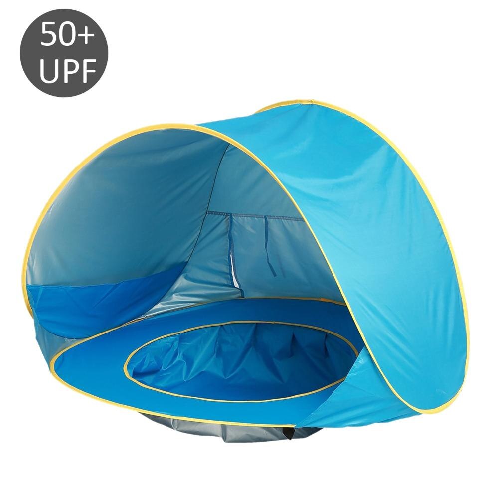 Tente de plage bébé protection uv abri solaire avec une piscine étanche pop up auvent tente enfant camping en plein air parasol plage pour bébé