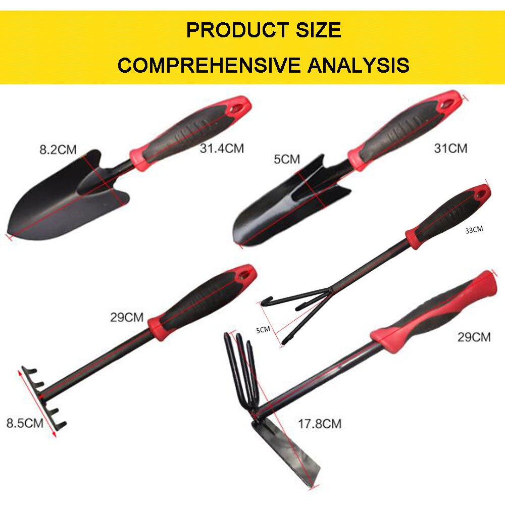 2/3/5pcs Iron Garden Shovel Flower Planting Shovel Set Gardening Non Slip Handle Hand Tools Outdoor Garden Trimming Tool