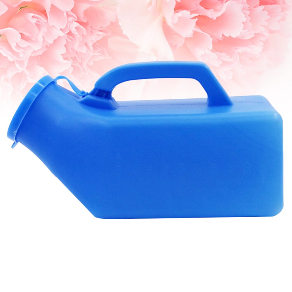 1Pc Portable Urinal Bottle With Lid Urinal Potty Pee Bottle Plastic Chamber Pot for Men Children and Elderly (Blue)