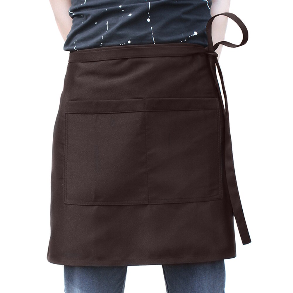 Waist Apron with Pocket Catering Waiter Bar Household Keep Clothes Clean Apron J55: Brown