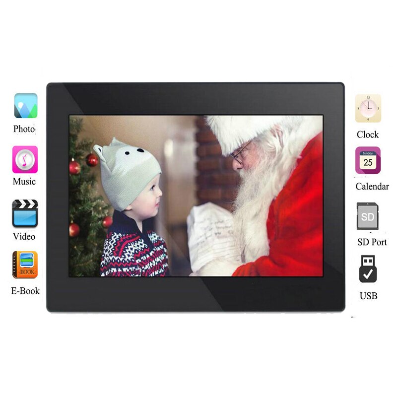 Widescreen Da 10.2 Pollici Digital Photo Frame 1024x600 HD Ultra-Sottile LED di Foto in formato Elettronico Album LCD Photo Frame