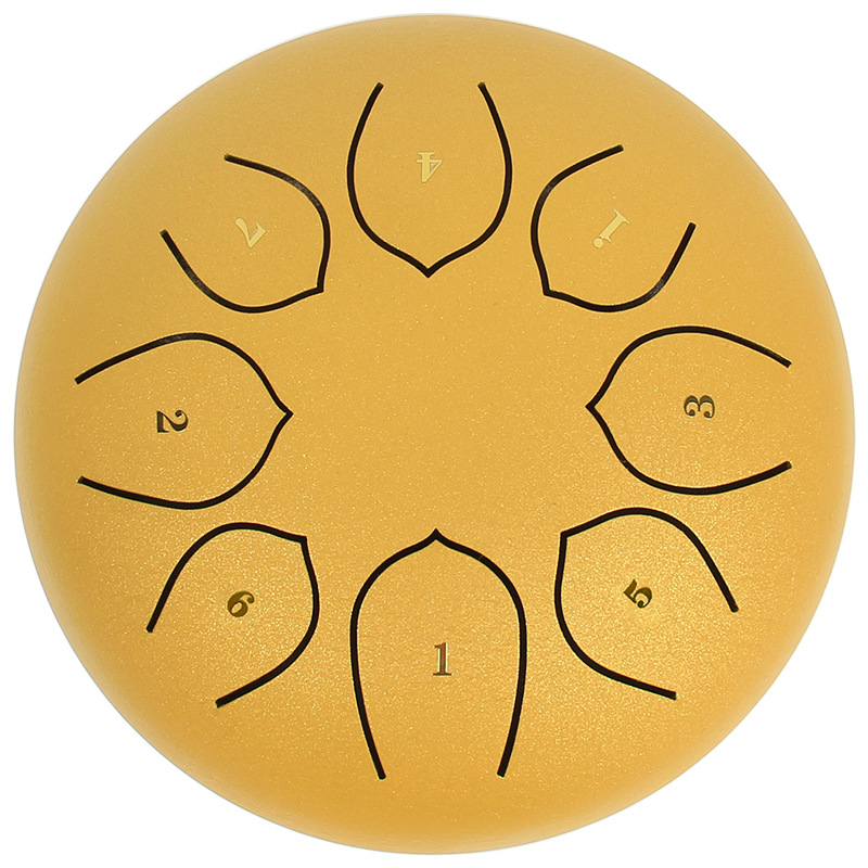 Ätherische trommel , 6 zoll, 8- ton-handpan, tanktrommel, musiktrommeln, perkussionsinstrument, mini-trommeln, instrument, zungentamburin: Gold