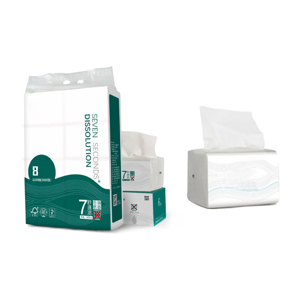 8 Bags Facial Tissue Paper Soft Primary Wood Pulp Pumping Paper 3 Layers Toilet Paper Napkin Paper Thicken Home Paper
