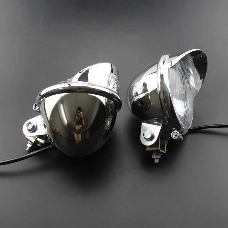 12v Motorcycle Bulb Spot Light Headlight Fog Driving Lamp Custom Chopper Cafe Racer Old School Bobber Touring Dirt bike