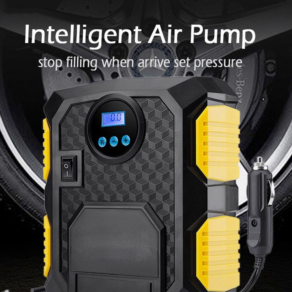 Digital däckpump  dc 12v luftkompressorpump automatisk luftpump 100 psi billuftkompressor för bilmotorcyklar cyklar bilverktyg