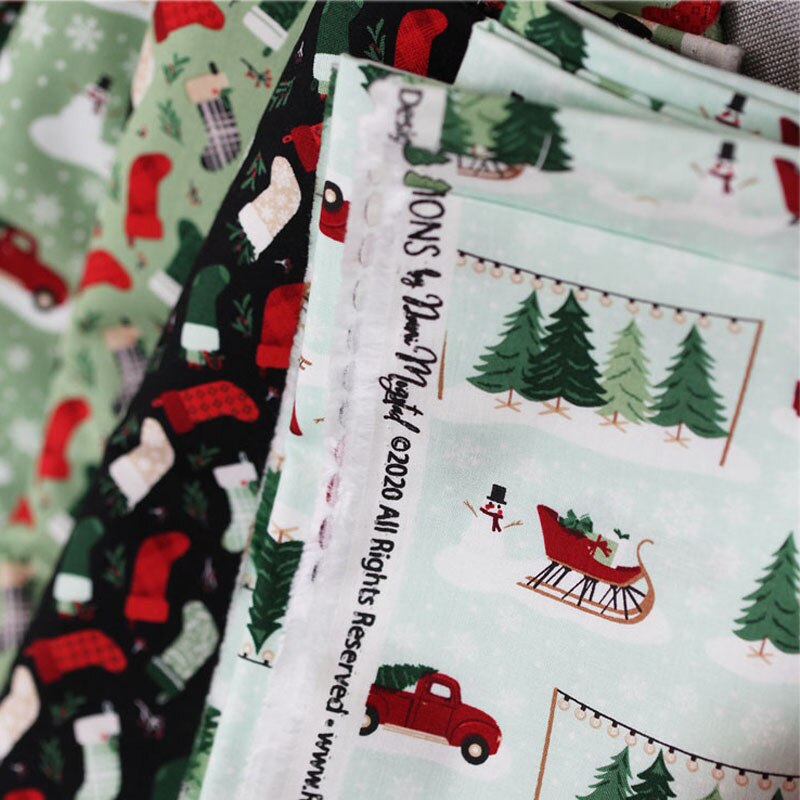 européen américain noël importations tissu 100% coton tissu Patchwork couture bricolage couture vêtement robe matériel