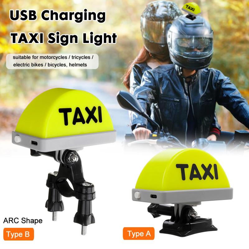 Accesorios para casco de motocicleta, luz LED para señal de TAXI, Kit de decoración con indicador recargable por USB, producto para Motocross