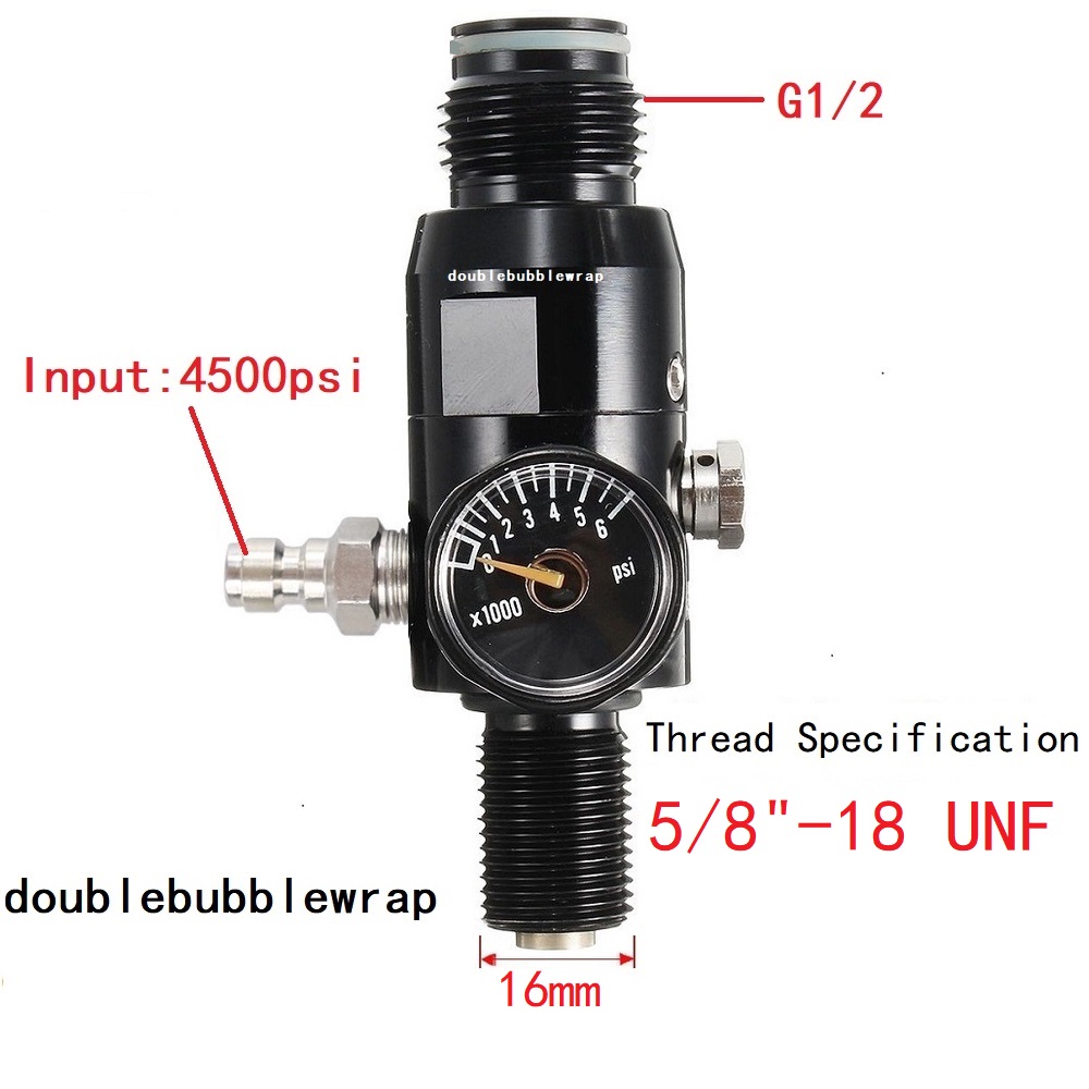 Regulator Valve 5/8-18UNF or M18*1.5 Regulator Valve 4500psi High Tank Regulator Cylinder Diving Aquarium Plant CO2 Tank Dive: M / WHITE
