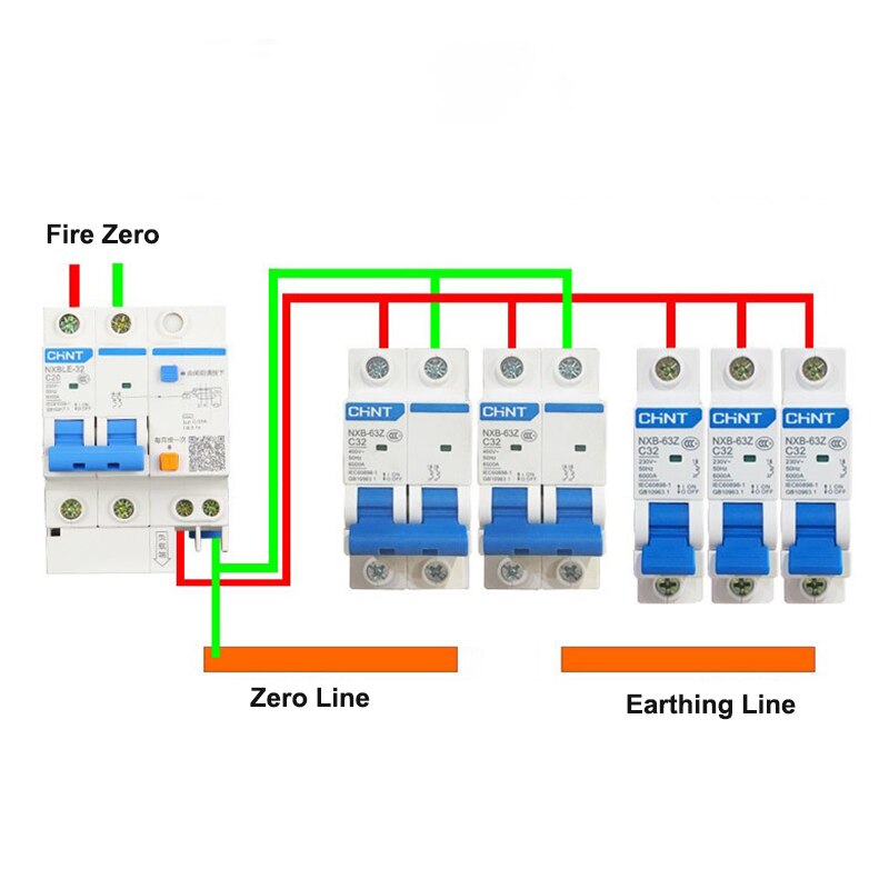 Chint mini air circuit breaker 1P 2P 3P 4P NXB-63 MCB circiut breaker for home light control system solar Pv Distribution cabnit