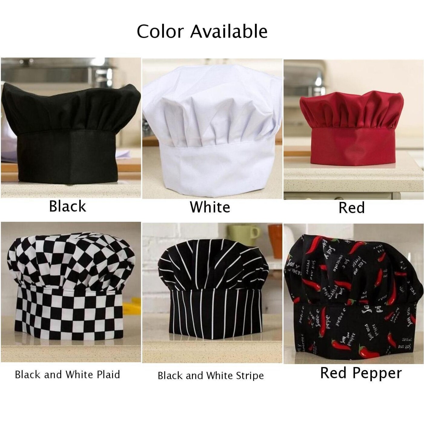 Elastic Chef Hats Kitchen Baking Cooking Cap Party Costume Headwear Adult Kids