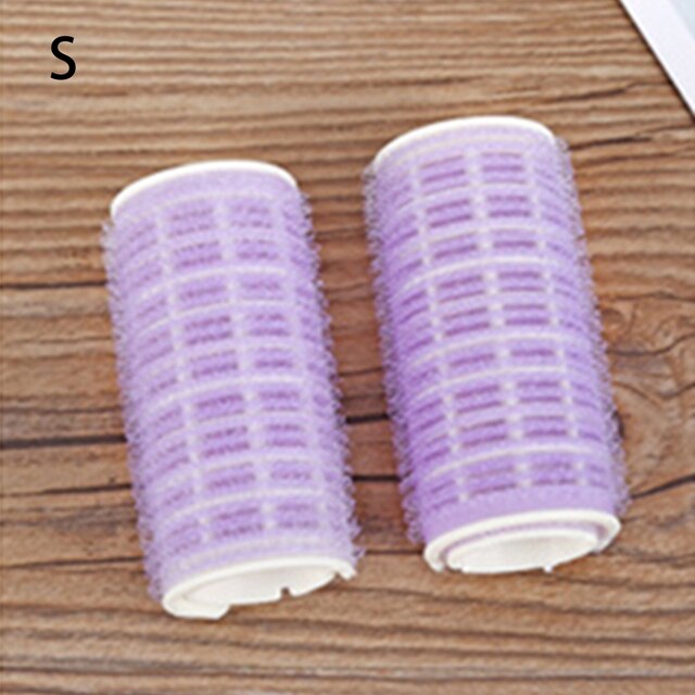 Flequillo de aire fijable, tubo rizador de plástico, plancha autoadhesiva mágica para rizar el cabello, figura perezosa, rizadores de pelo: Purple-S