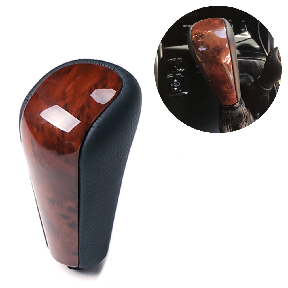 Botão de mudança de engrenagem da transmissão da cor preta/de madeira para toyota land cruiser prado 120 2003 2004 2005-2009 acessórios: Gear Shift