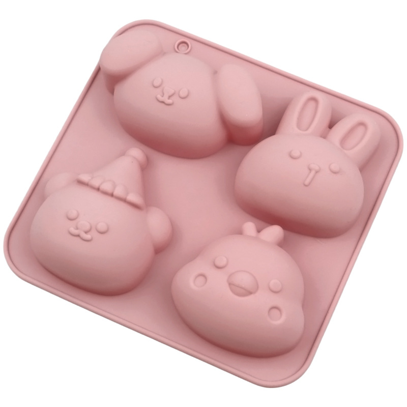 Moule en Silicone de dessin animé, Animal souris Kapibala alpaga crabe tortue avion savon chocolat gelée plateau à glaçons outils de décoration de gâteaux: violet