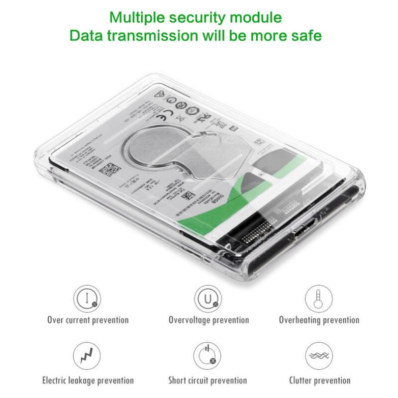 HDD Enclosure 2.5 inch SATA to USB 3.0 SSD Adapter Hard Disk Drive Box for Samsung Seagate SSD 1TB 2TB Memory Card Adapters