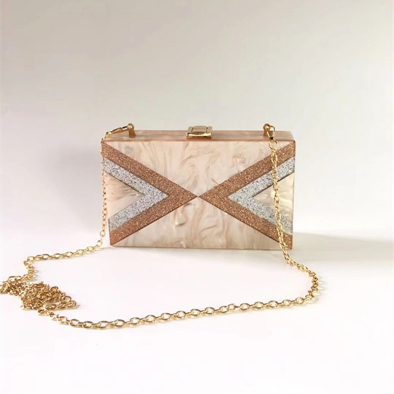 Saco do mensageiro das mulheres à moda nova carteira elegante senhora lantejoulas acrílico embreagem bolsa do vintage retalhos bolsa geométrica sacos de noite