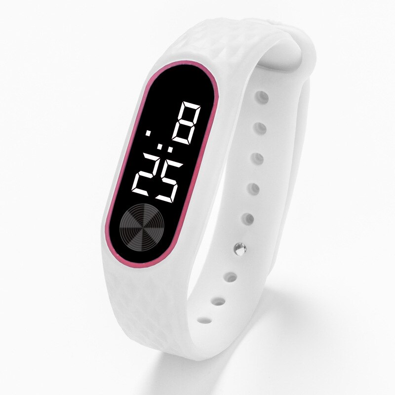 neue Stilvolle kinder LED Digitale Sport Uhr Jungen Mädchen Unisex Frauen Männer Elektronische Silikon Armband Armbanduhr: White White