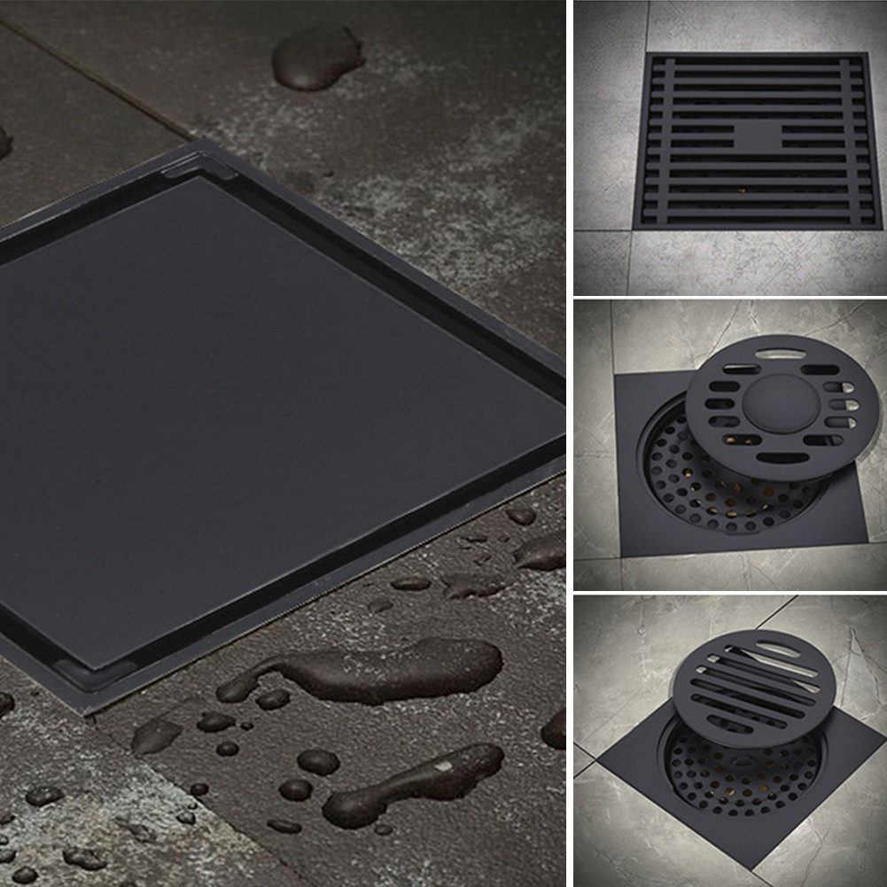 1PC Black Brass Shower Floor Drain Washroom Bathroom Invisible Drain Cover Waste Odor-proof Floor Drain Shower Floor Drain