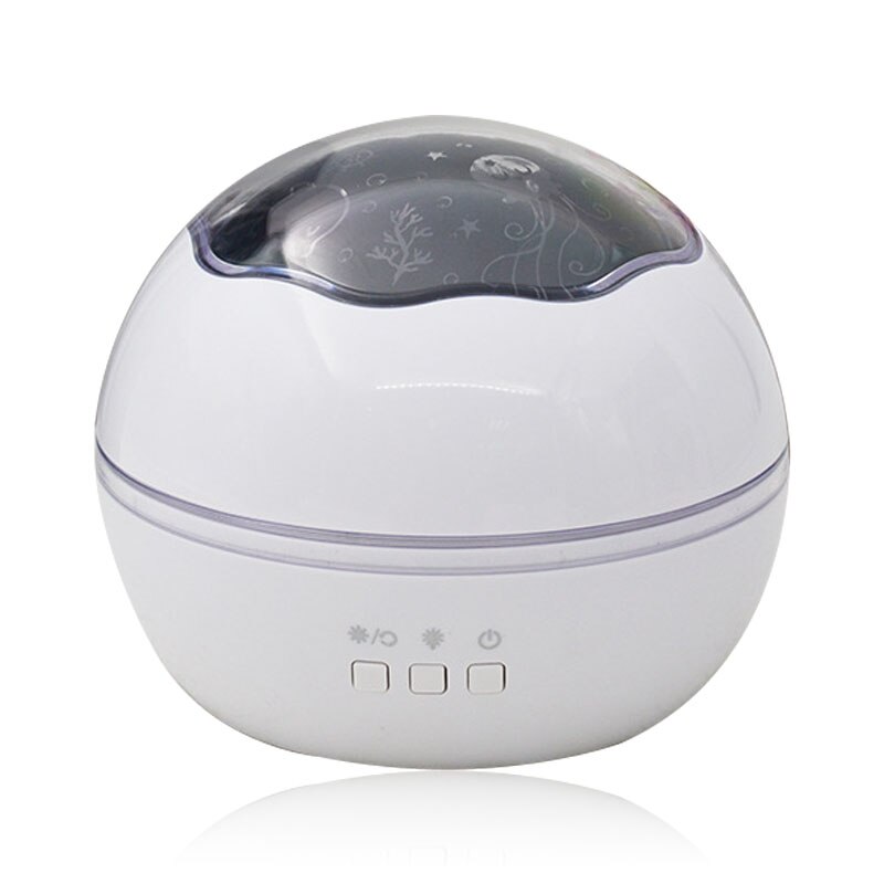 LED Night Light Projector Spin Starry Sky Star Ocean World Master Rotating Children Kids Baby Sleep Romantic USB Lamp Projection: White