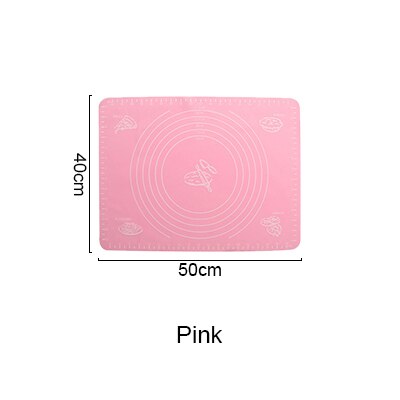 Dikker Siliconen Kneden Deeg Mat Schaal Non-stick Keuken Bakken Tool Cake Board Grote Zachte Hoge Temperatuur Rolling Deeg pad: pink