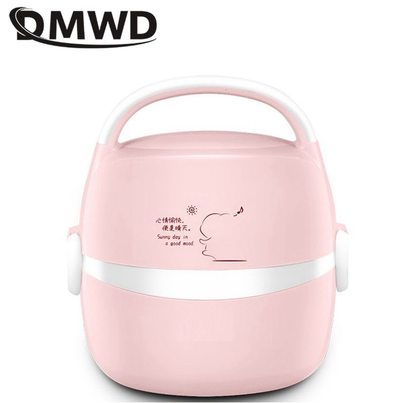 DMWD 1.3L Multifuncional Panela de Arroz Elétrica Lunch Box Food Aquecedor panela eletrica 220 v Com Mesa/Saco do Portátil/Copo De Medição /Rack de ovo eletrodomestico para cozinha