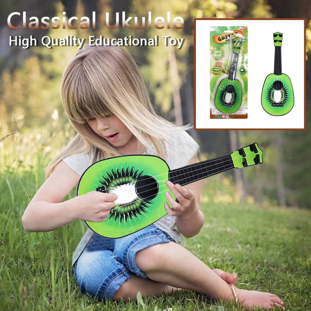 Ukelele clásico para principiantes, fruta, naranja, piña, sandía, Kiwi, guitarra, ukelele, instrumento Musical de juguete educativo para niños