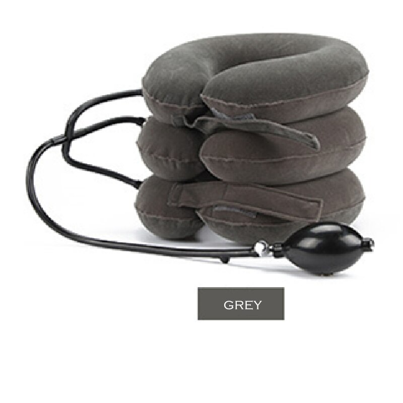 Cou tracteur gonflable Air dispositif de Traction cervicale soutien oreiller collier vertèbre orthopédie Massage Relaxation orthèse: grey