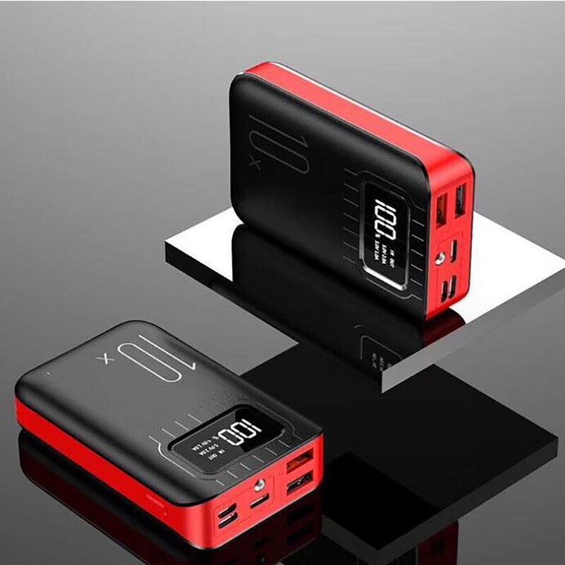 20000 2600mahのミニパワーバンク 3 入力ポータブル充電器デジタルディスプレイ外部小powerbankダブルusb iphoneサムスンxiaomi: 赤い