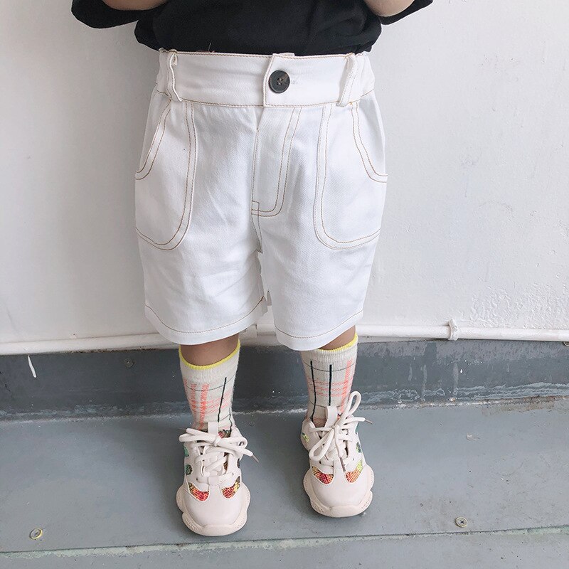 3610 Stijlvolle Kinderen Effen Kleur Broek Kinderen Knie Lengte Broek Voor Jongen En Meisje 2-7 Jaar kinderen Casual Broek