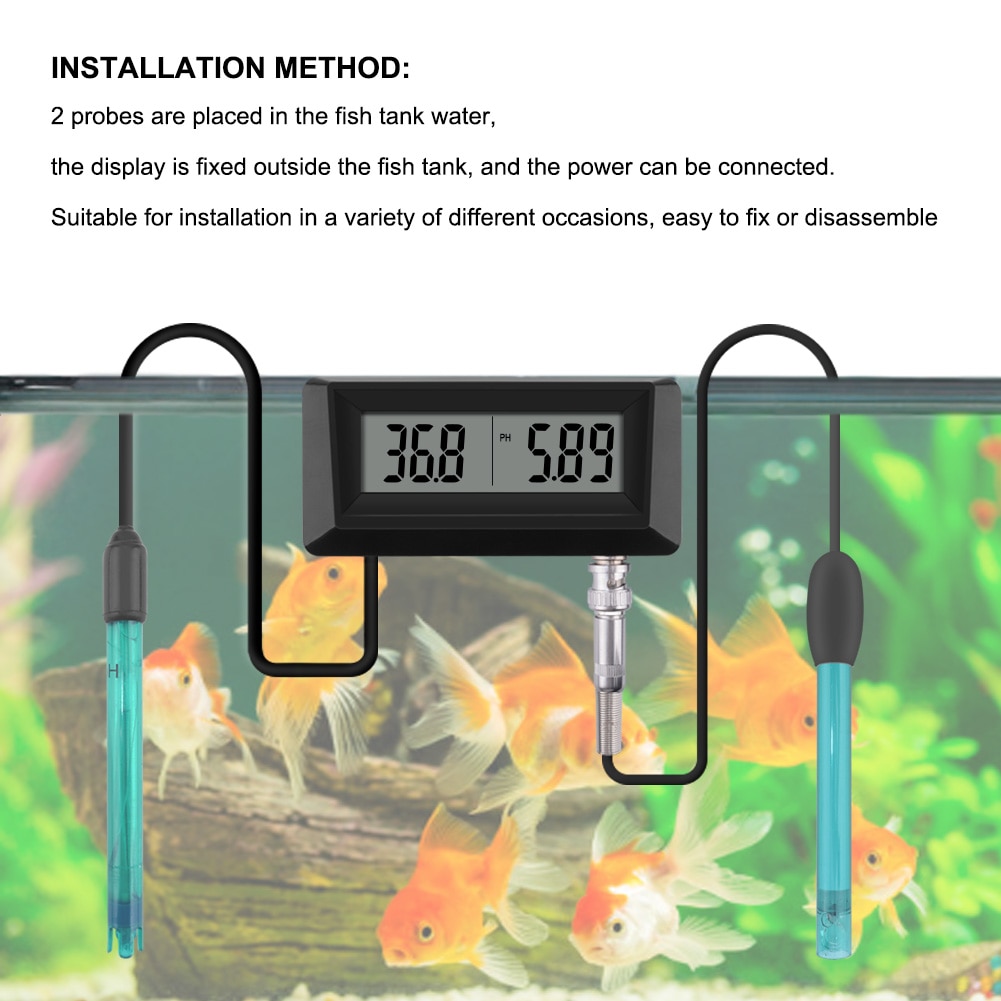Monitor de PH y salinidad en línea, medidor de ph 2 en 1 y comprobador de salinidad para acuario, piscina, spa, agua de mar, hortícola del agua